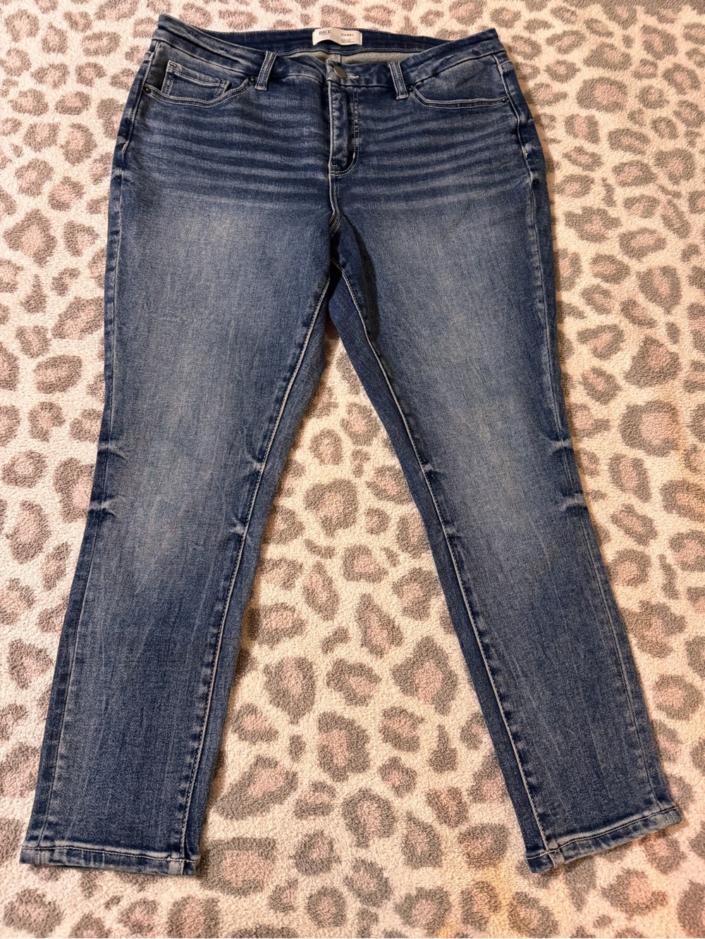 Classic Dark Blue Skinny Jeans with Light Fade - Women's